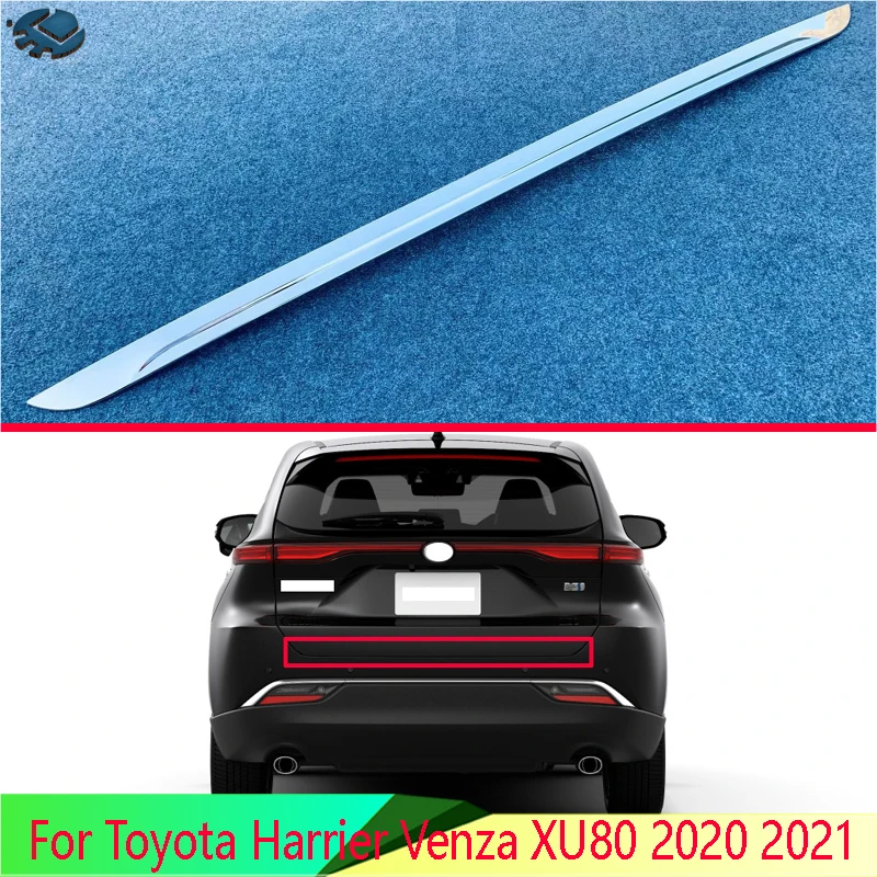 For Toyota Harrier Venza XU80 2020 2021 ABS Chrome Tail Gate Door Cover Trim Rear Trunk Molding Bezel Styling Sticker Garnish