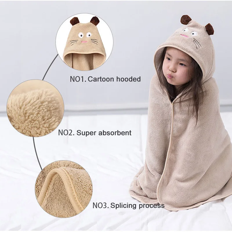 Cute Baby Towel Hooded Bathrobe Soft Infant Newborn Towel Animal Baby Blanket Cartoon Baby Bath Towel