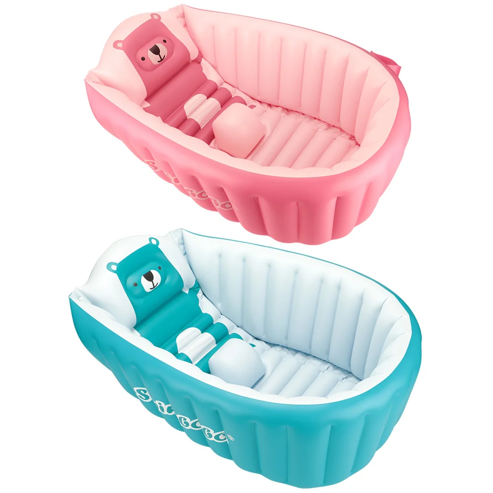 Inflatable Baby Bathtub Mini Swim Pool Infant Bathing Basin Kids Bath Seat Portable Folding Soft Bathtub Swim Accessories