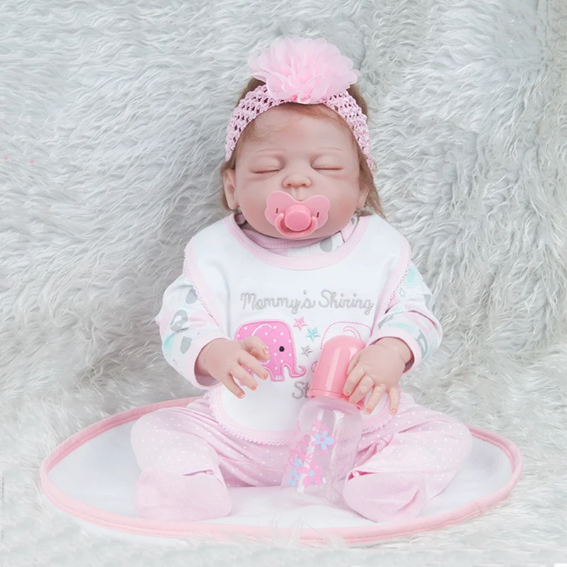 55cm Lifelike Boneca Reborn Baby Doll Soft Real Touch Vinyl Silicone Toys Girl Bebe Doll Reborn Bath Toy Children Birthday Gifts