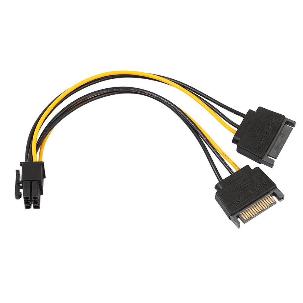 Nieuwe 7 Inch 6 Pin Pci Dual Sata 15 Pin Express Card Power Cable Connector Cord