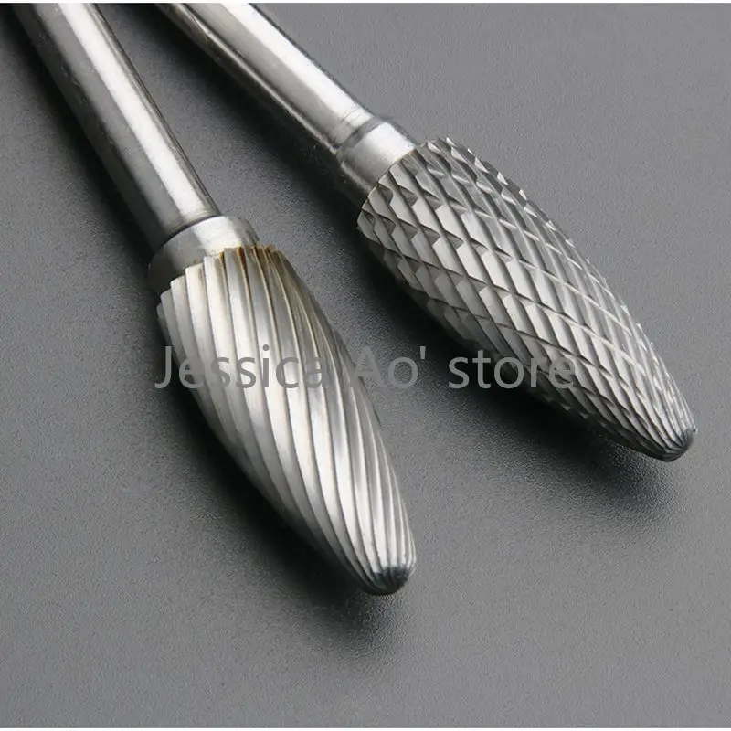 HRC70 6x12mm testa di macinazione elettrica carburo di tungsteno accessori per smerigliatrice di File rotanti frese per intaglio del legno