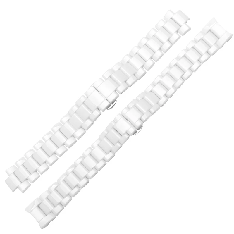 Replacement Strap For  Armani Ceramic Watchband  AR1425 1426 1417 AR1443 Female White Convex Arc Mouth watch chain