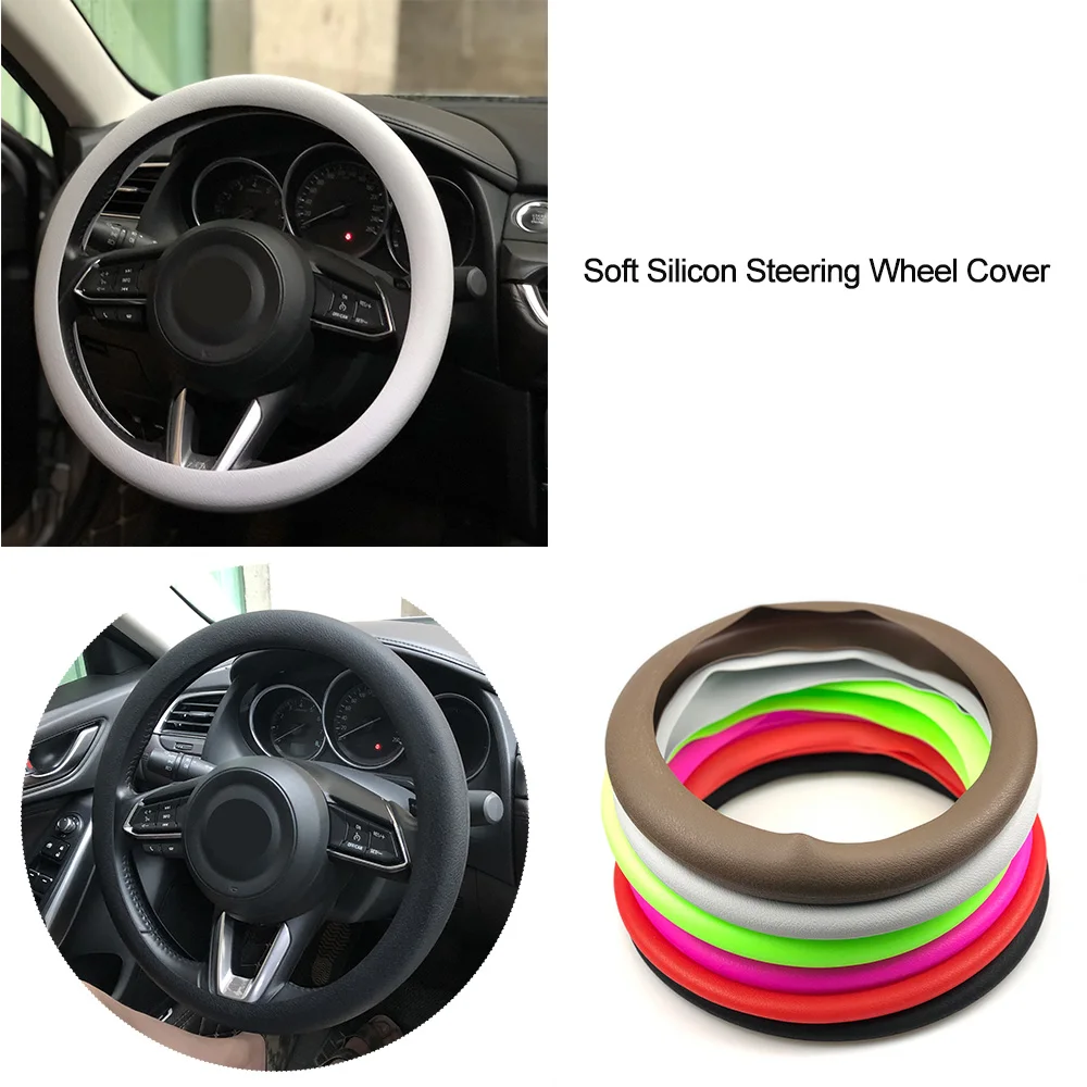 Capa de silicone para volante automotivo, capa de silicone para suzuki sx4 swift alto liane grand vitara jimny s-cross spcia respingos kizashi wagon r velis