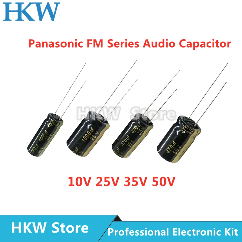 10pcs Panasonic 10V 25V 35V 50V 470UF 1000UF FM Series Hi-Fi Audio Capacitor 1000UF25V 1000UF10V 470UF35V 470UF50V