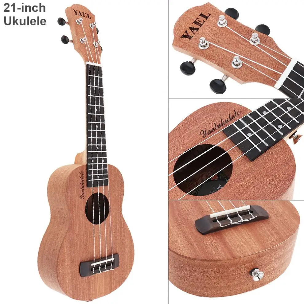 

Ukulele Soprano Ukulele 21 Inch Sapele Wood Instrument 15 Fret Four Strings Hawaii Guitar String Musical Instrument