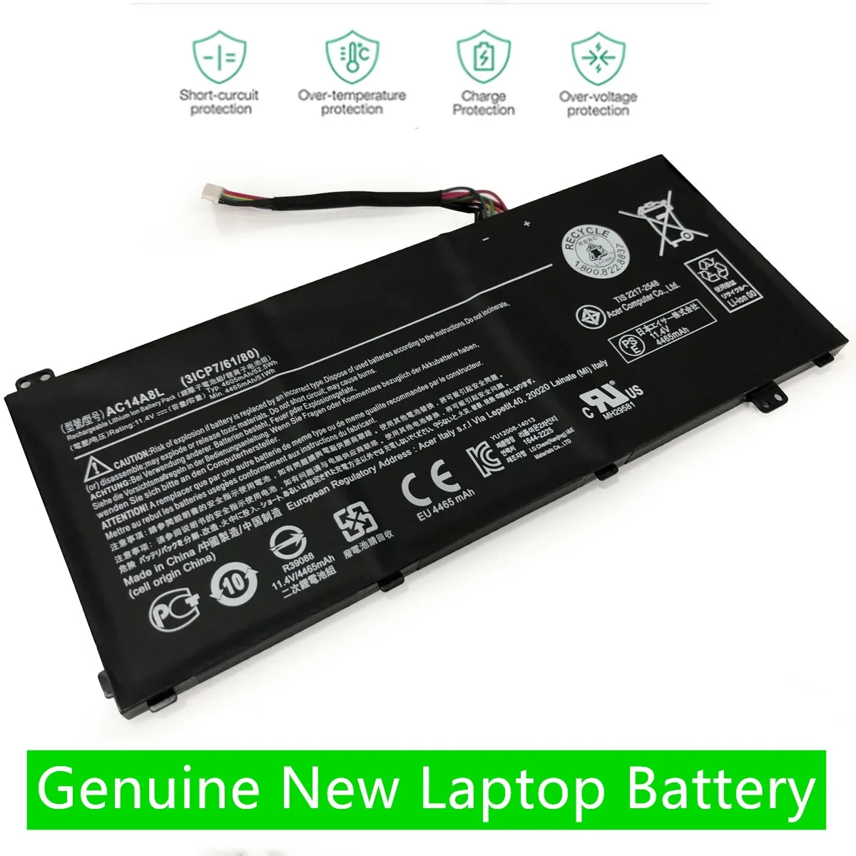 Onevan Nieuwe AC14A8L Laptop Batterij Voor Acer Aspire VN7-571 571G 591 591G 791G MS2391 KT.0030G.001 11.4V 4605Mah