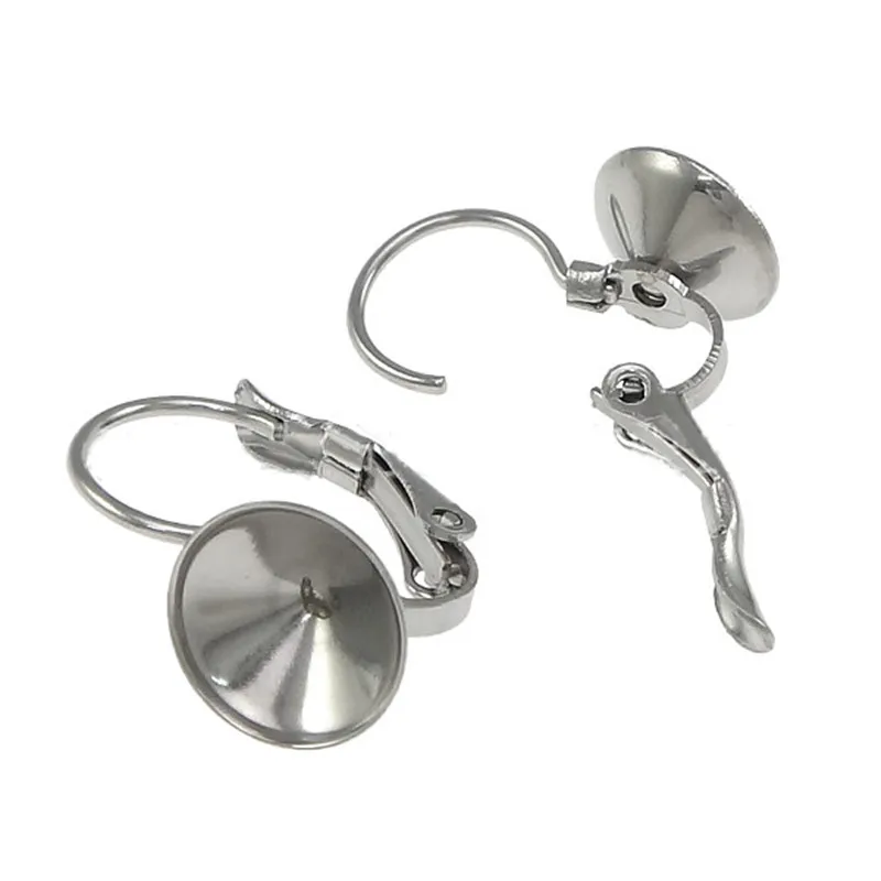 10PCS/lot Wholesale Stainless Steel France Clasp Hooks Cabochon For Jewelry DIY Making Earring Hooks Base Setting Findings