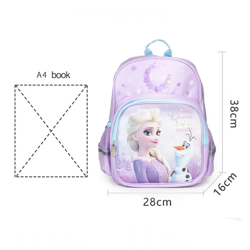 Disney Princess Girl Backpack Frozen Snow Queen Elsa Schoolbag Primary Student Outdoor Travel Light Storage Children Backpack