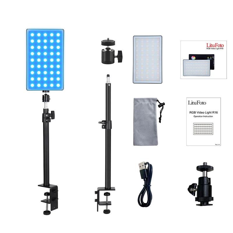 LED Light Video Light on-Camera  Lamp for DSLR Camera Vlog Fill Lights Photography Studio Desktop Support Rod Lamp Kit