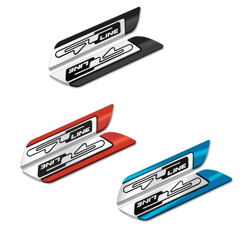 Car-Styling Metal GT Line Emblem Car Side Fender Side Badge For KIA GT Peugeot K9 Forte Ceed Cerato RIO K3 K2 K5 KX7 Accessories