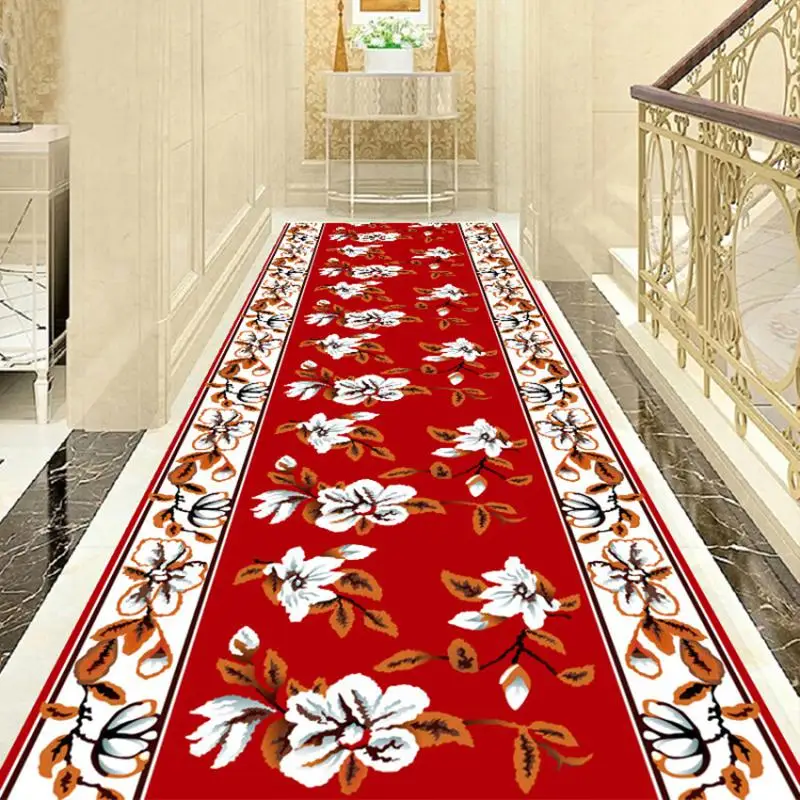 

Reese Classic Lobby Carpet For Stairway Hallway Carpets Nordic Home Corridor Decoration Aisle Rug Party Wedding Red Anti Slip