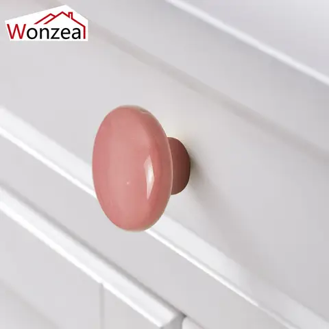 1/2/5PCS 38mm 분홍색 세라믹 손잡이 내각 찬장 손잡이 부엌 아이들 방 문 서랍 옷장은 가구 기계 설비를 당긴다