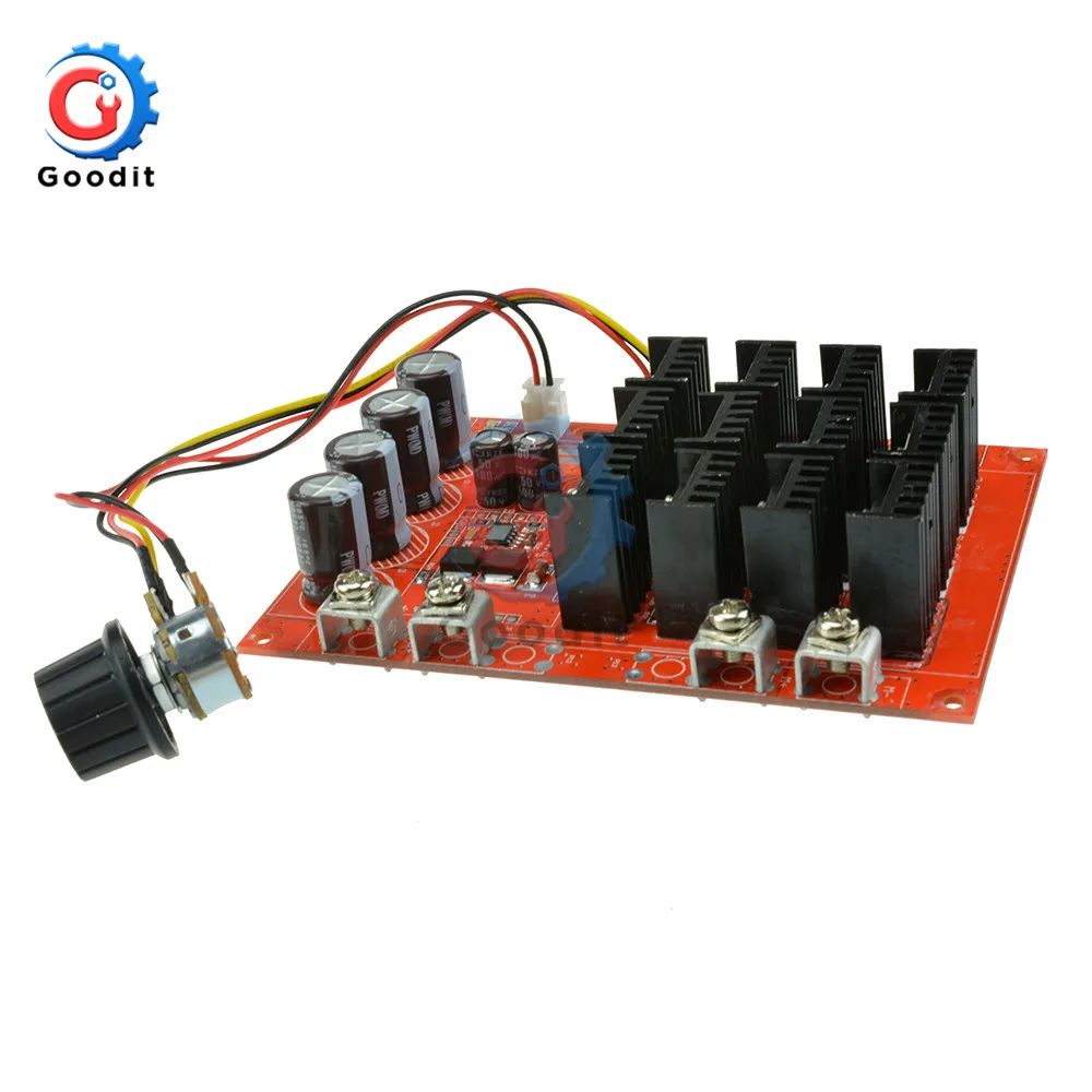 Adjustable DC Motor Speed Controller 10-50V 60A PWM HHO RC 12V 24V 48V 3000W Regulation 5-100% With Extension Control Switch