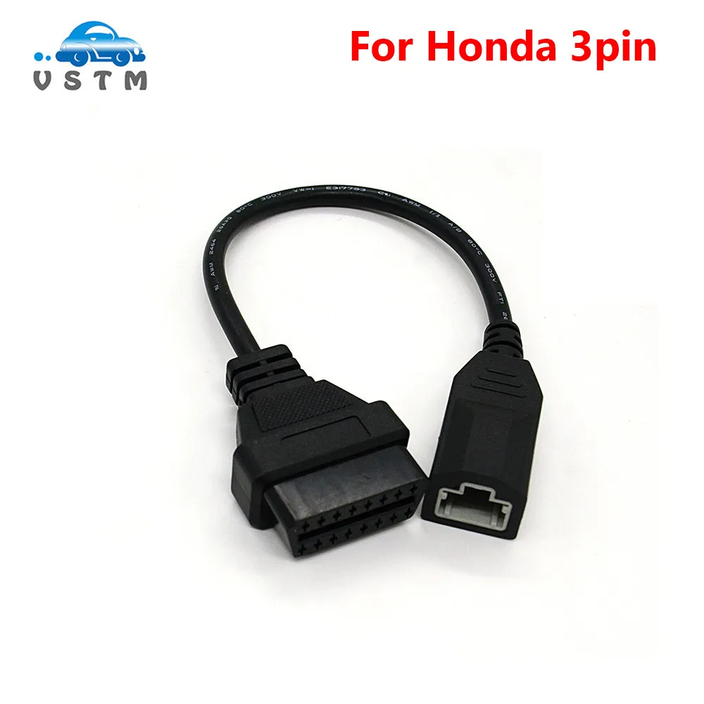 OBD OBD2 Car Diagnostic Cable Connector For Honda 3PIN to 16PIN Lead Cable OBD1 to OBD2 For Honda 3 PIN Auto Cable