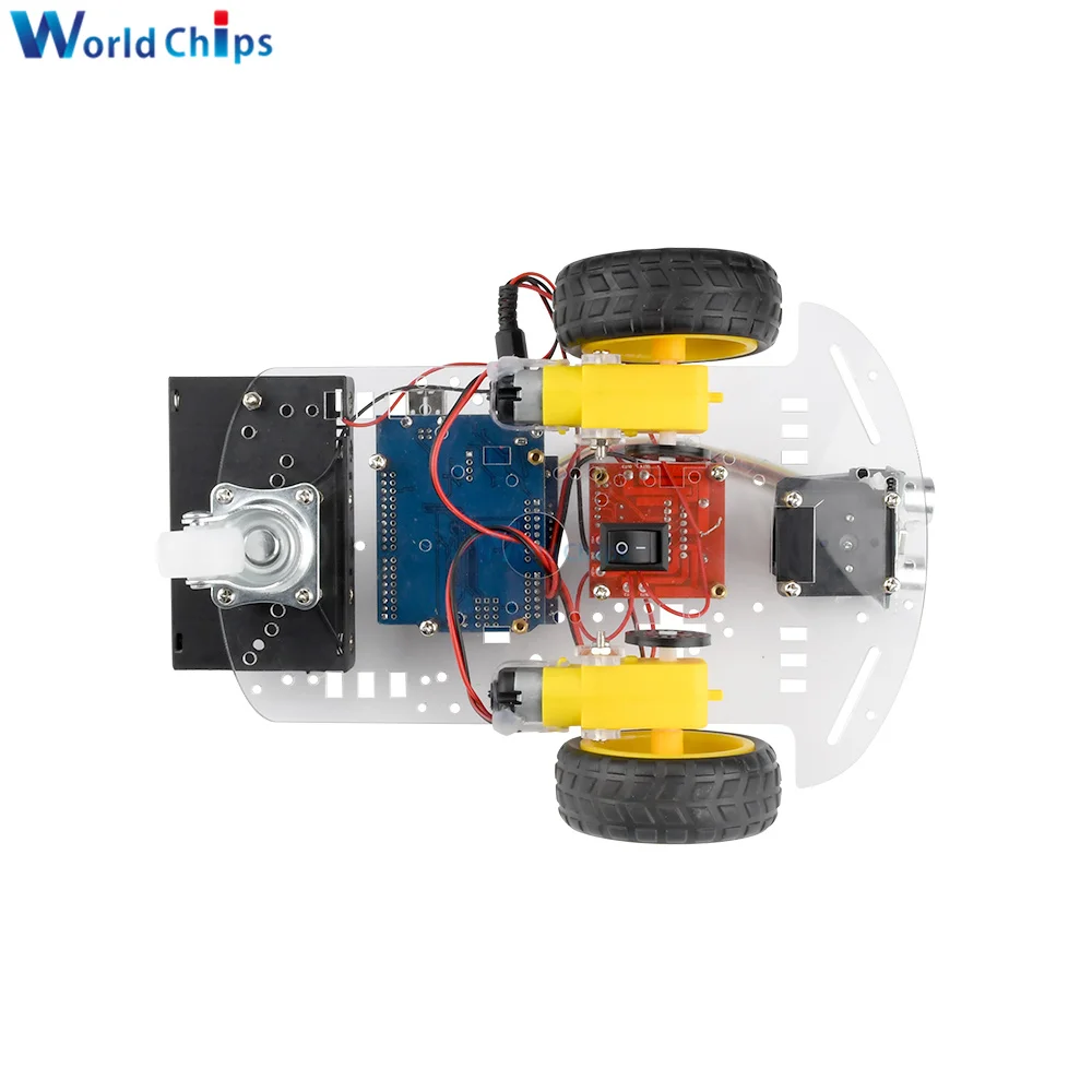 Ultrasonic Avoidance Tracking Smart Robot Car Kit, DIY Speed Encoder com caixa de bateria, brinquedo elétrico para Arduino, 2WD