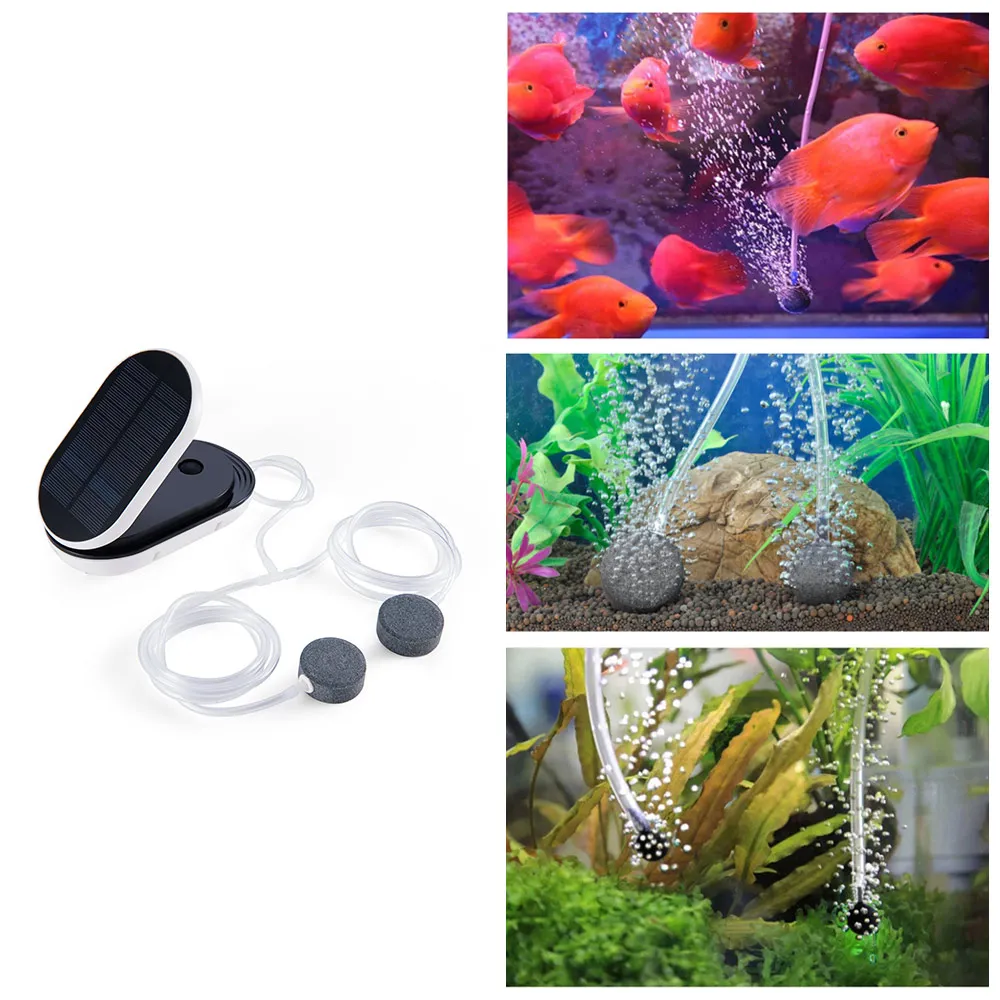 USB Charging 3modes Solar Powered/DC Charging Oxygenator Water Oxygen Pump Pond Aerator Fish Tank Oxygen Air Compressor Aerator