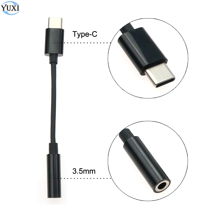 

YuXi Type C 3.5 Jack Earphone USB C to 3.5mm AUX Headphones Adapter Audio cable for Samsung Galaxy Note 10 20 for Huawei Xiaomi