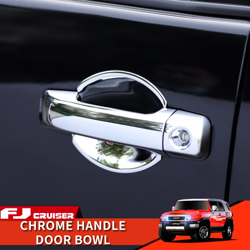 06-21 Year Toyota FJ Cruiser Exterior Modification Door Outer Handle Groove Chrome Decoration Protection Cover