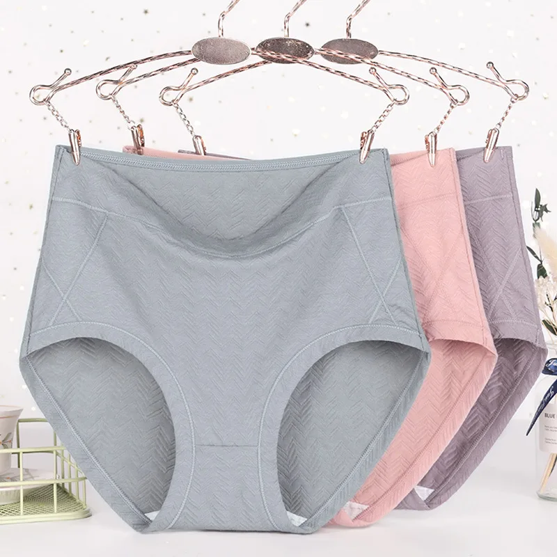 5pcs Middle-aged mother style underwear women's cotton high waist big fat mm cotton middle-aged women's shorts summer briefs
