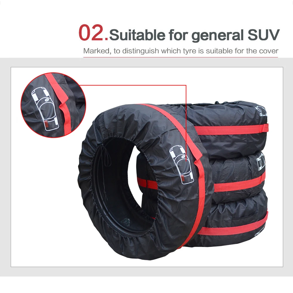 Dustproof Waterproof Polyester Car Spare Tire Cover Case Auto Tyre Accessories Vehicle Wheel Protector S/L Tire Storage Bags