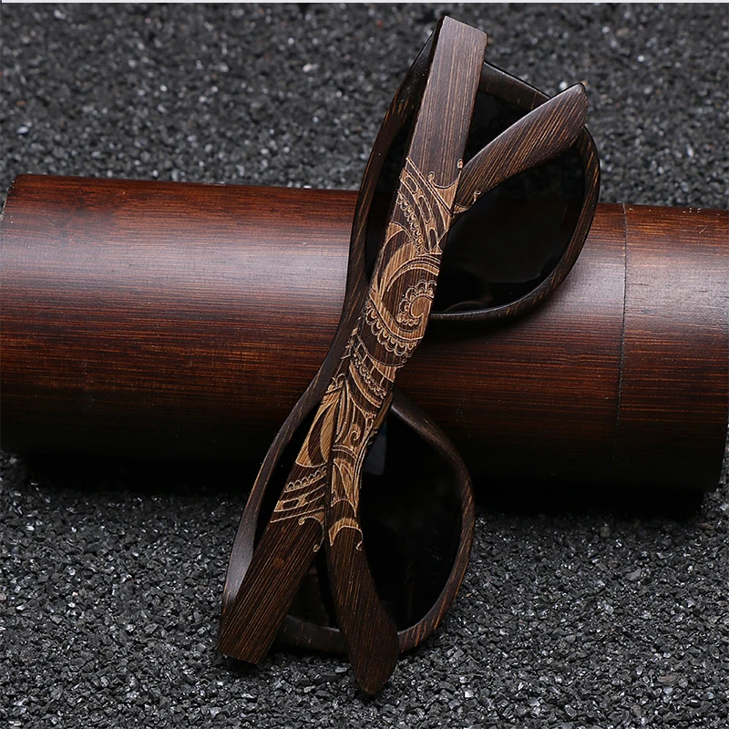 New Style Bamboo Woven Fashion Personality Frame,Trendy Leg Pattern, Logo Printable For Men and Women Driving Sunglasses