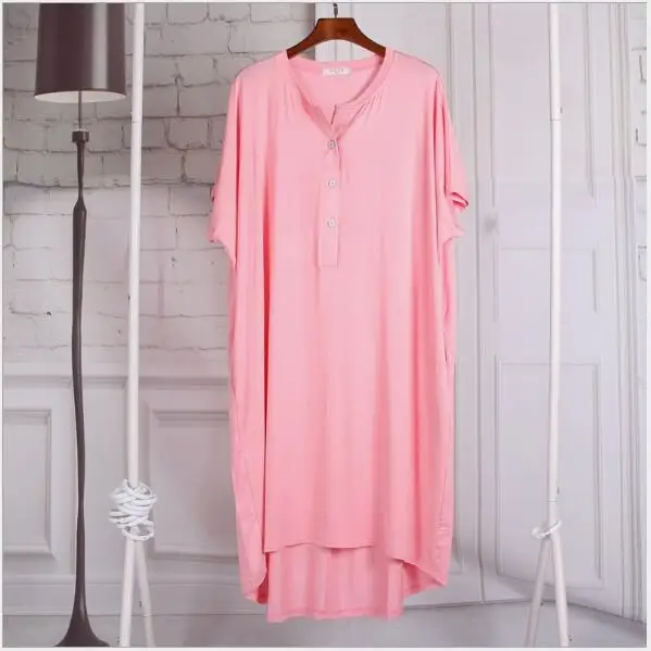 Fdfklak Loose Nightgowns New Night Dress Sexy Nightwear Sleepwear Short Sleeve Modal Sleep Dress For Womens Night Wear