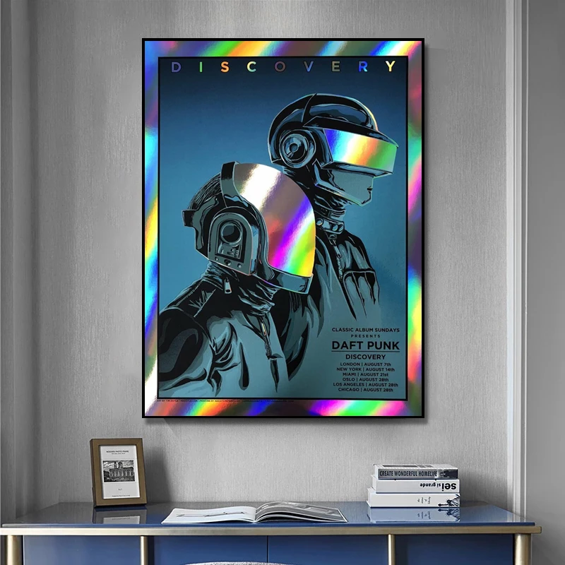 Wall Art Canvas Posters DAFT PUNK Discovery Painting on the Wall Print Artwork Pictures for Living Room Bar Home Decoration