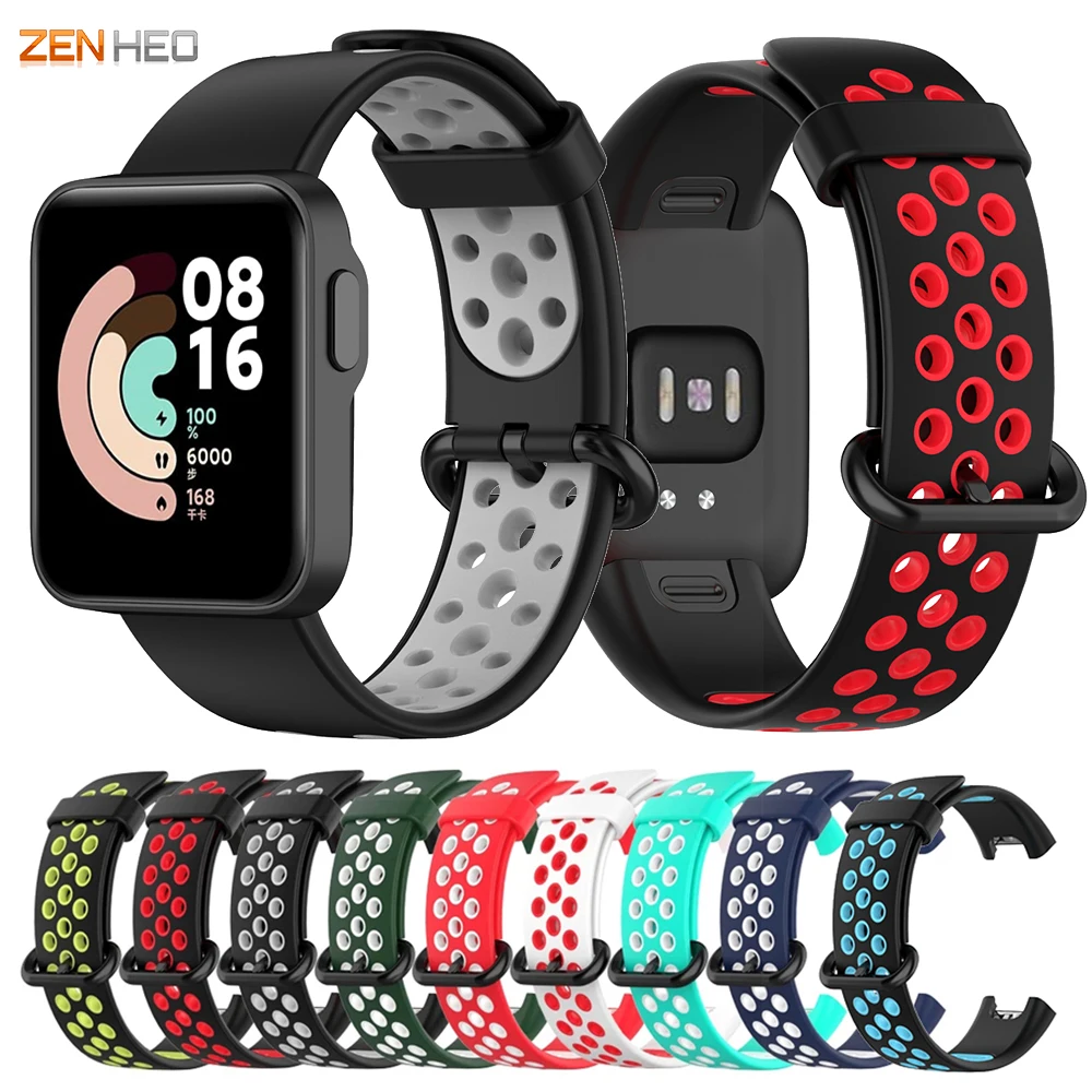 2 Màu Dây Silicon Cho Xiaomi Mi Dây Lite Thay Thế Vòng Đeo Tay Dây Cho Redmi Dây Đồng Hồ