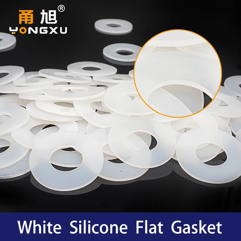 Silicone Flat Gasket 20*44*2mm White translucent Silicone Rubber VMQ O-ring Washer Elasticity temperature resistance