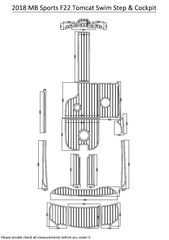 

2018 MB Sports F22 Tomcat Swim Step & Cockpit Pad Boat EVA Teak Decking 1/4" 6mm