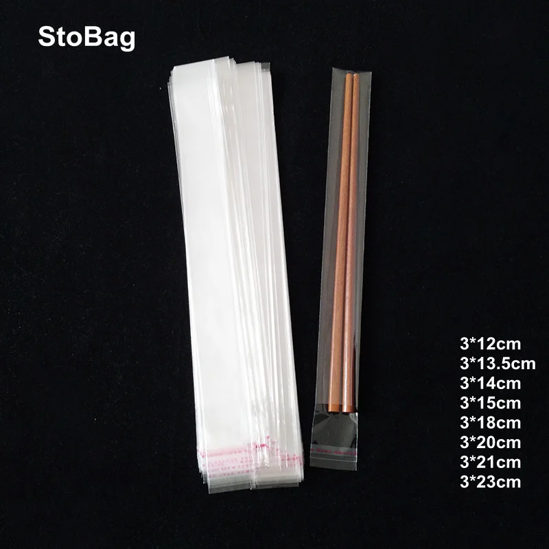 StoBag 5000pcs 3cm Wide Clear Transparent Adhesive Small Plastic Bags Candy Jewelry Gift Packing Little Pen Packing Wedding