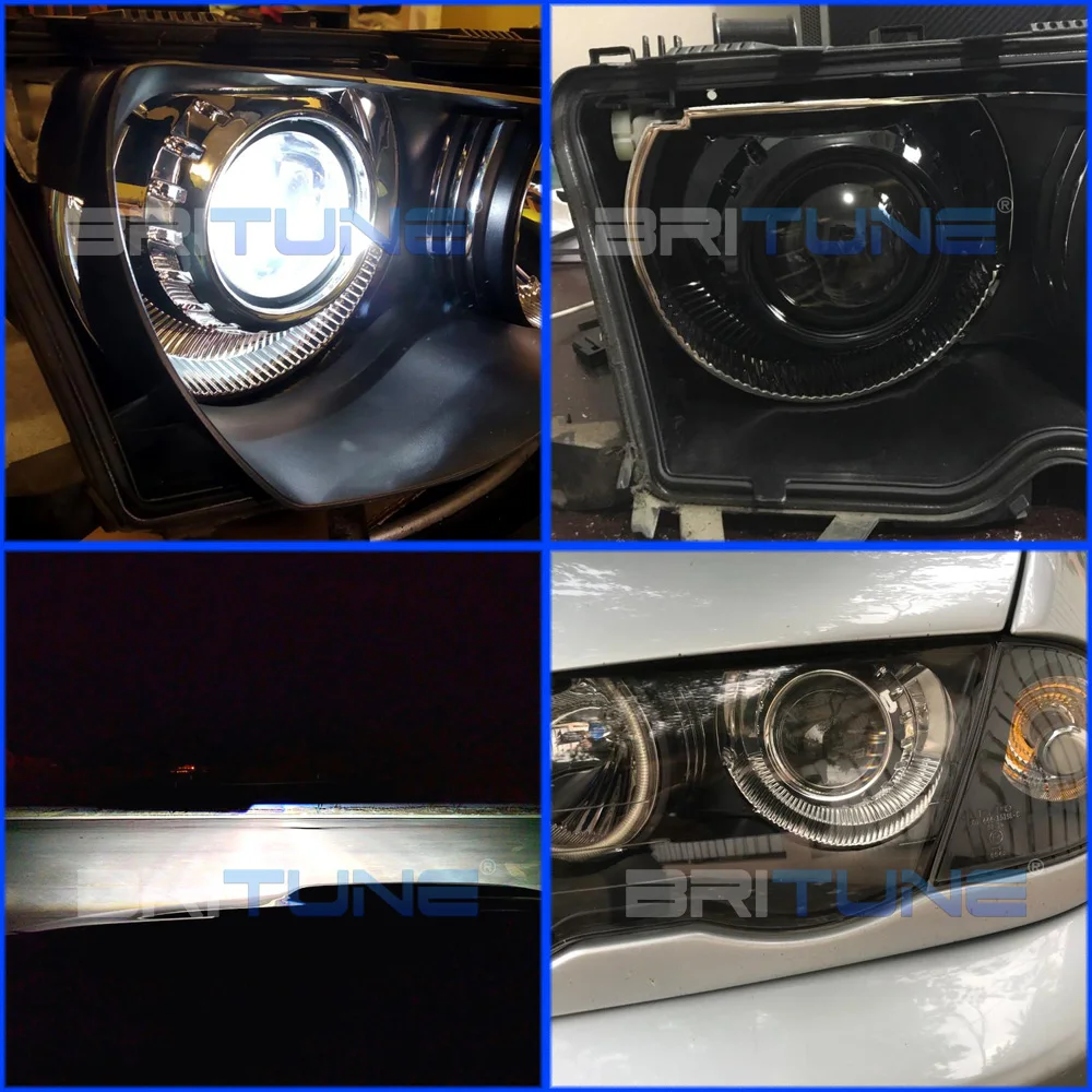 Britune Bi-xenon Projector For BMW E46 ZKW/AL Halogen Headlight Lens Tuning Upgrade Full Metal 3.0 H1 HID H7 H4 Car Accessories