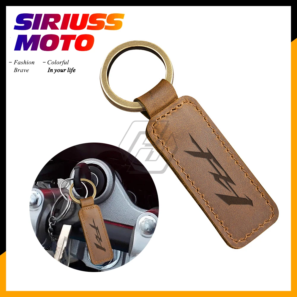 Motorcycle Cowhide Keychain Key Ring Case for Yamaha FZ1N FZ1S FZ1 Fazer GT