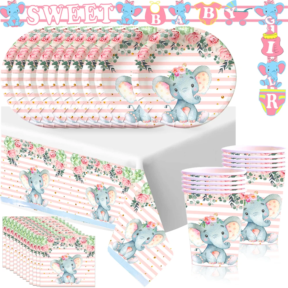 

Its a Girl Gender Reveal Disposable Tableware Baby Shower Plate Napkin Tablecloth baptism Party Decorations Supplies Balloons