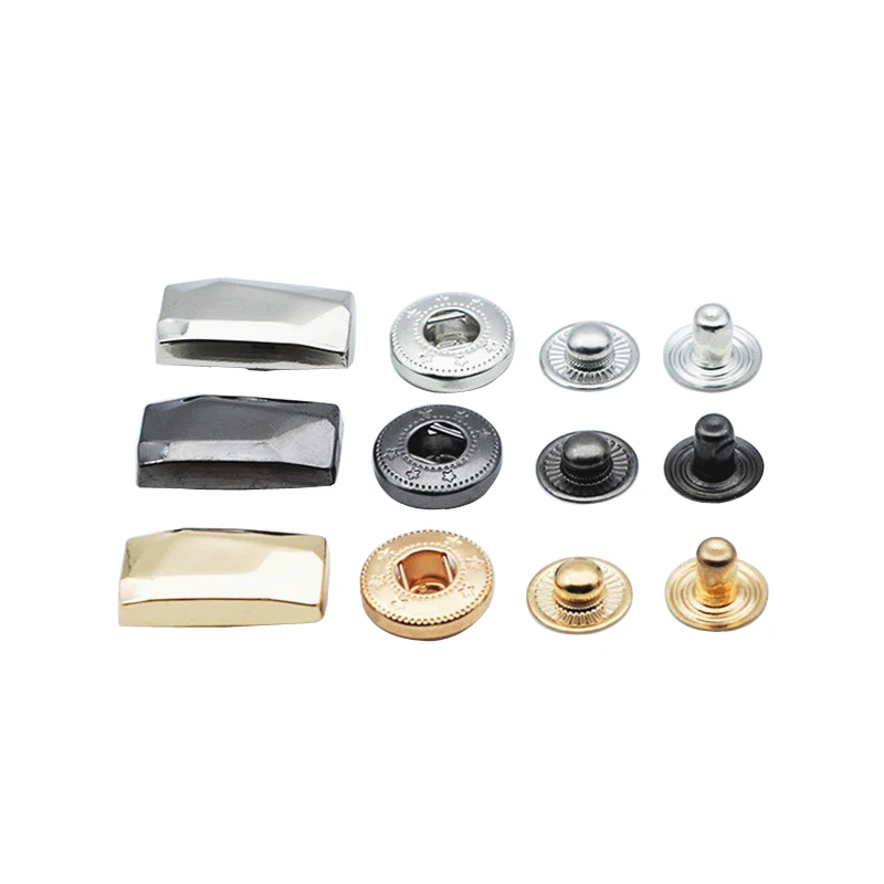 10 Sets 21MM Metal Square Snap Button Press Studs Sewing Button Snap Fasteners Snap Sewing Leather Craft Clothes Bags