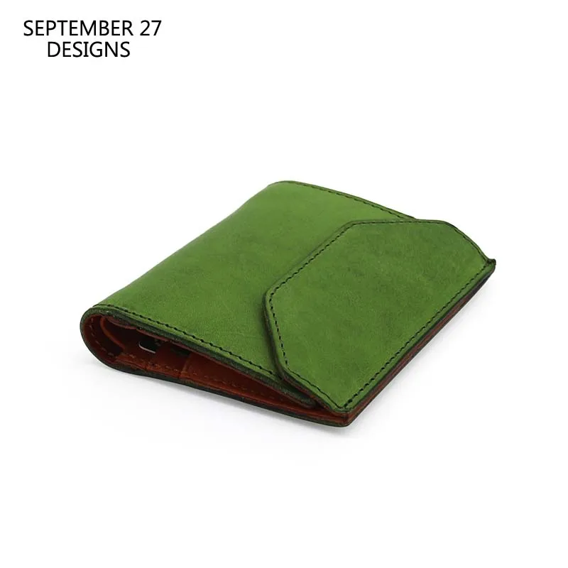 

New Design Wallets Men First Layer Leather Handmade Women Small Short Money Bag Mini Hasp Purses Vintage Bifold Lovers Wallet