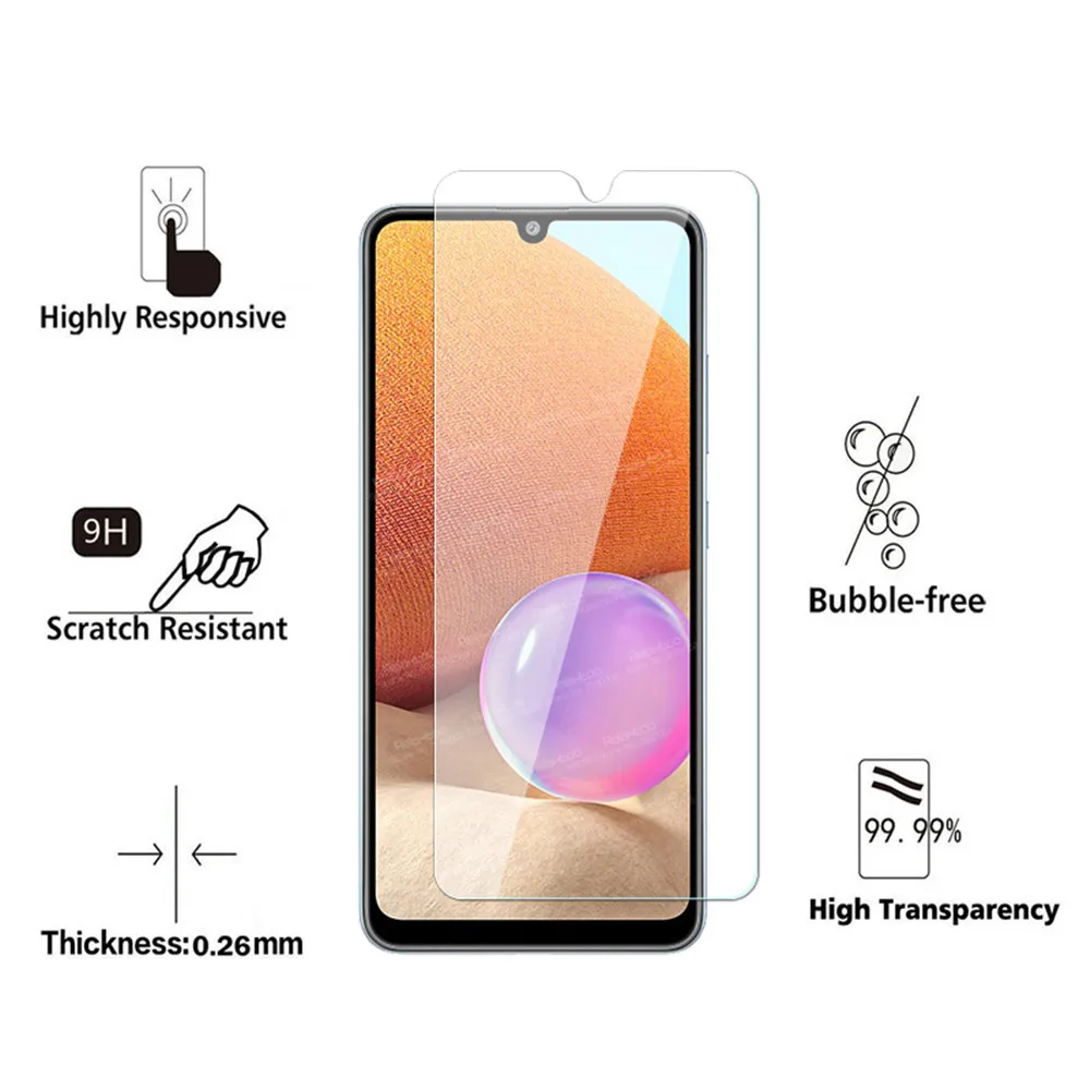 3pcs Protective Glass For Samsung Galaxy A32 4G Screen Protector Sumsung A 32 LTE SM-A325F 6.4