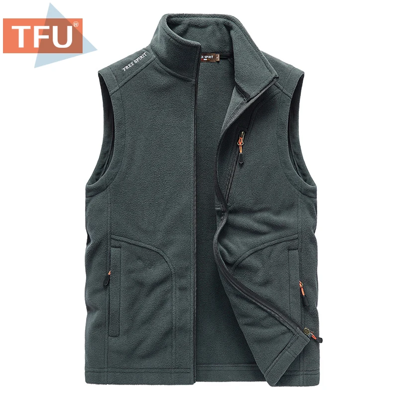 5XL Men 2022 Spring Outwear Thick Warm Fleece Sleeveless Vest Jacket WaistCoat Men Autumn Casual Outfits Tactical Vest Men Plus