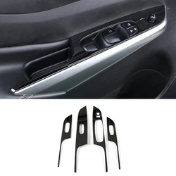 For Nissan Navara 2017-2020 Stainless Black Car Door Window glass Lift Control Switch Panel Cover Trim Car Styling accessories
