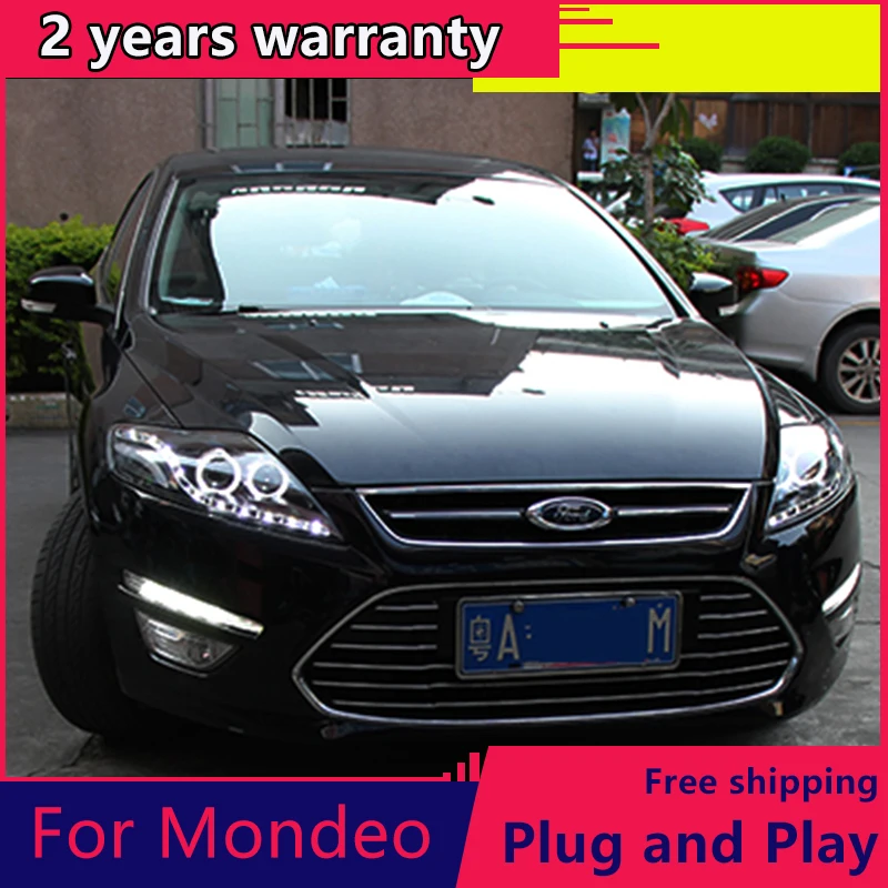 KOWELL Car Styling For Ford Mondeo LED Headlight New Mondeo 2007-2012 DRL H7 D2H Hid Option Angel Eye Bi Xenon Beam car assembly