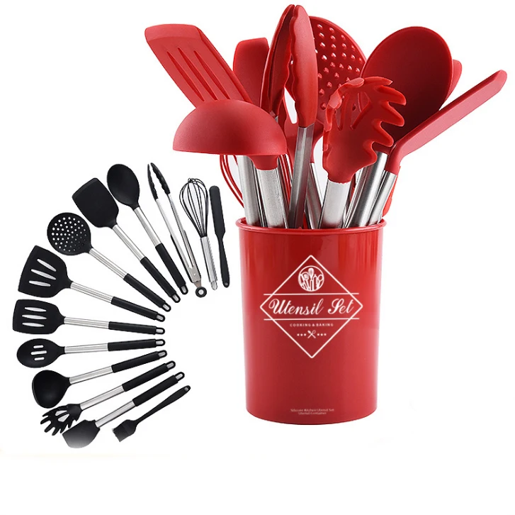 Kitchen utensils and appliances Set silica gel cooking shovel 13-piece set of spatula slotted spoon