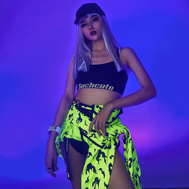 Hip Hop Jazz Dance Performance Stage Costume Female Nightclub Gogo Dancing Wear DJ Dancer Clubwear Party Rave Outfit VDB4207