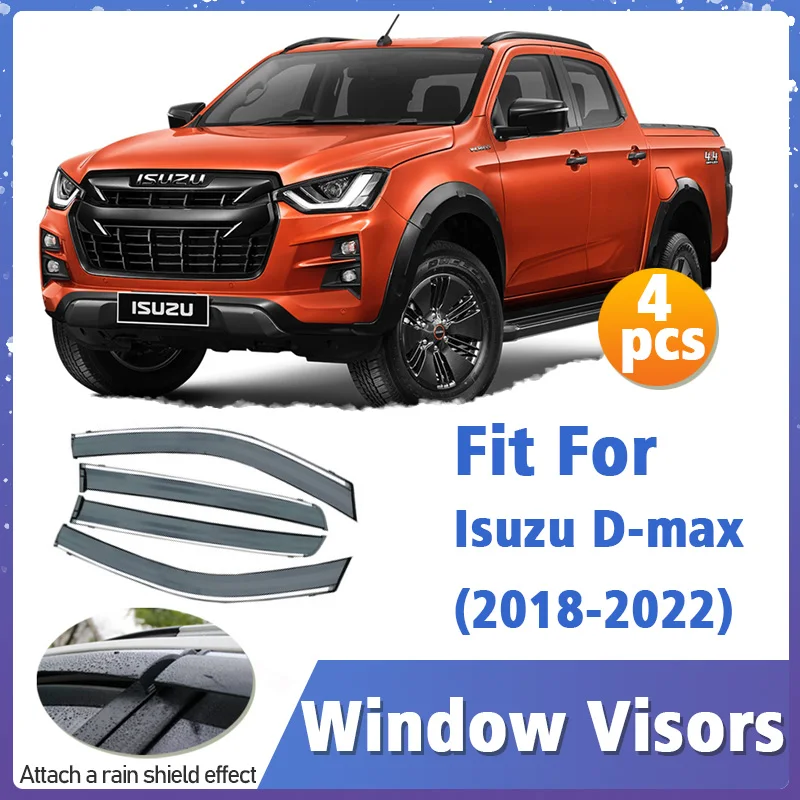 

Window Visors Guard for Isuzu D-max D max Visor Vent Cover Trim Awnings Shelters Protection Guard Deflector Rain Rhield