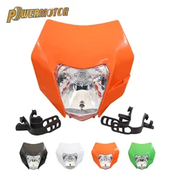 Supermoto For KTM Headlight Plate Universal Motorcycle Headlamp SXF EXC XCF SMR 150 to 450 Enduro Dirt Bike Motocross Halogen