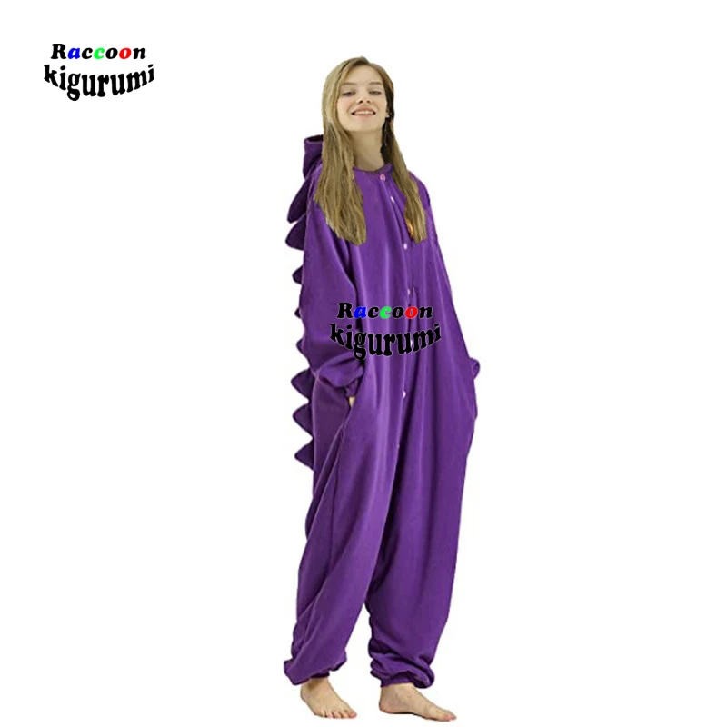 (100-200cm)Purple Onesie Couples Clothing Cartoon Homewear Woman Pajamas Male Animal Christmas Cosplay Romper Raccoon Kigurumi