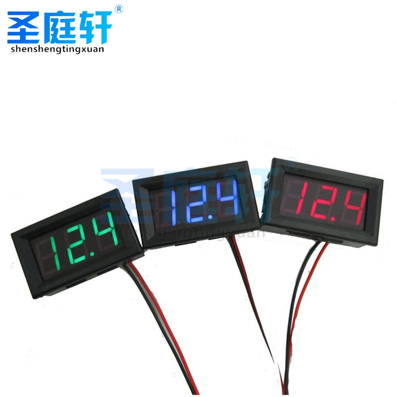 Two-wire DC voltmeter head, 0.56 inch LED digital voltmeter DC4.5V-30.0V reverse connection protection