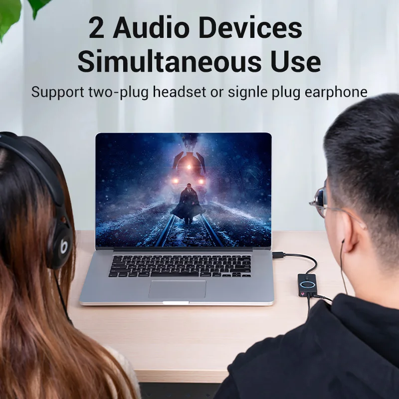 Vention USB كارت الصوت واجهة الصوت جاك خارجي 3.5 مللي متر هيئة التصنيع العسكري المتكلم محول الصوت لأجهزة الكمبيوتر المحمول PS4 PC سماعة الصوت كارت الصوت