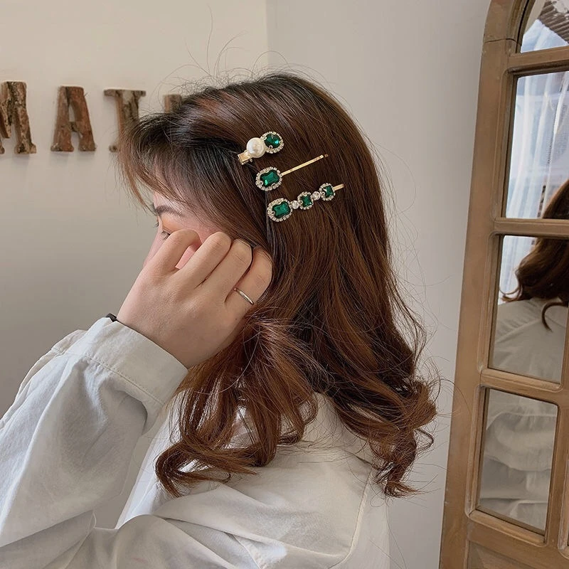 2022 مشبك شعر الموضة مجموعة للنساء الفتيات كوريا جديد كريستال المشابك إكسسوارات الشعر أغطية الرأس الجانب كليب Hairgrip الشعر مجوهرات