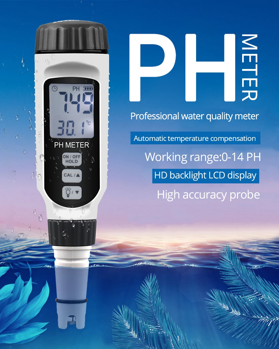 Professionelles PH-Messgerät Stifttyp Wasserqualitätstester Acidometer für Aquarium Säuremessgerät Wasser-Messgerät PH-Säuremesser – Detail 1